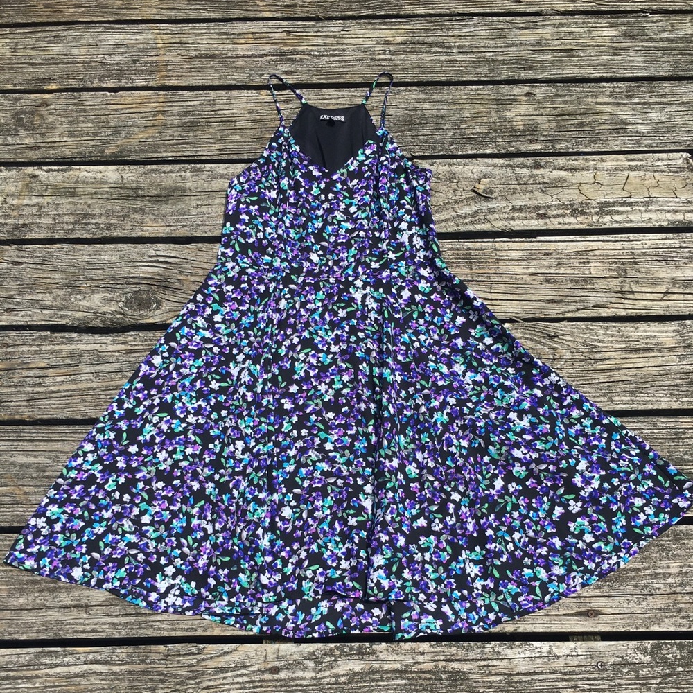 EXPRESS | Purple/Green Floral Sundress